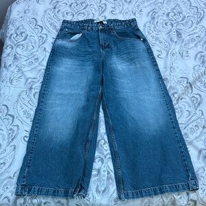 Super Baggy Bershka Double Pocket Blue Denim Jeans